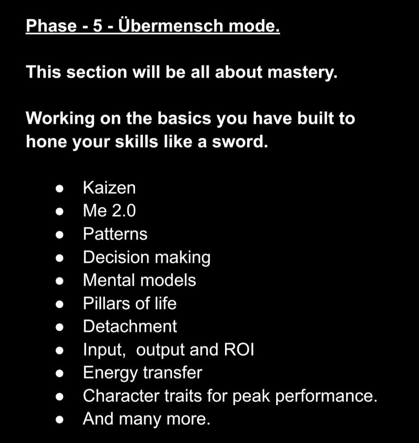Phase 5 - Ubermensch mode